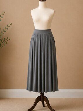 Soft, Flowy Gray Mid-length Skirt